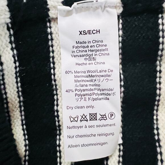 Madewell Merino Wool Blend Striped Button Detail Tunic Sweater Size XS - Picture 6 of 10